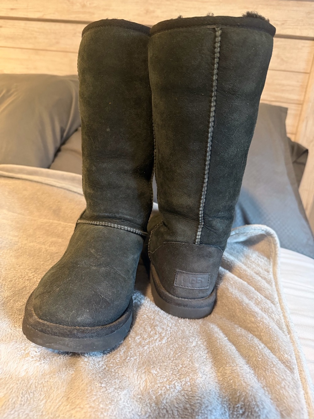 UGG Tall Classic Chestnut Suede Shearling-Lined Boots